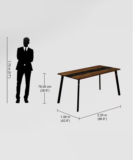 Mysterio 8 Seater Dining Table (Engineered Wood)