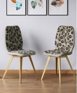 Aurelia Metal Dining Chair (Set of 2, Grey With Pattern)