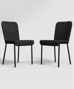 Ellie Fabric Dining Chair (Set of 2), Metal