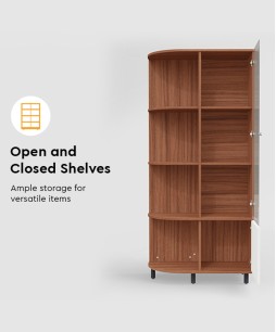 Alessa Engineered Wood LH Display Unit and Book Shelf