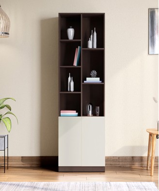 Sienna Engineered Wood Display Unit and Book Shelf (Cinnamon)