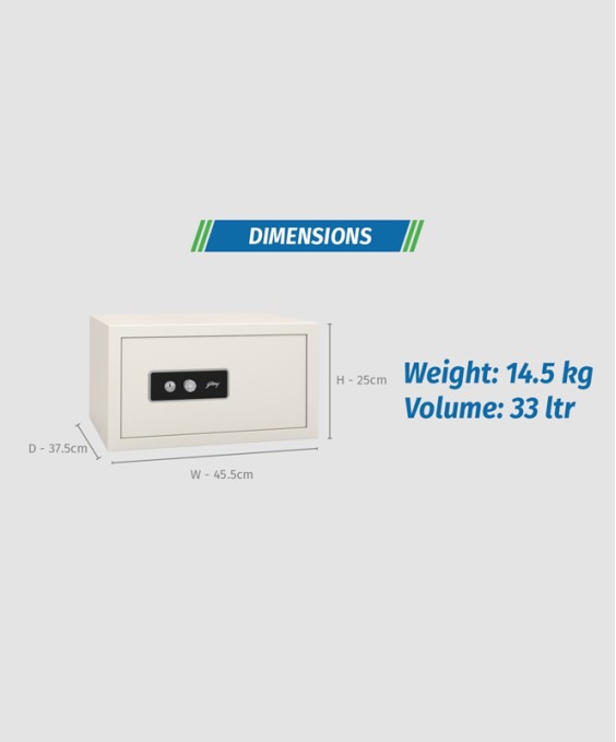 NX Pro 33 Litres KL Home Locker (Key Lock, Ivory)