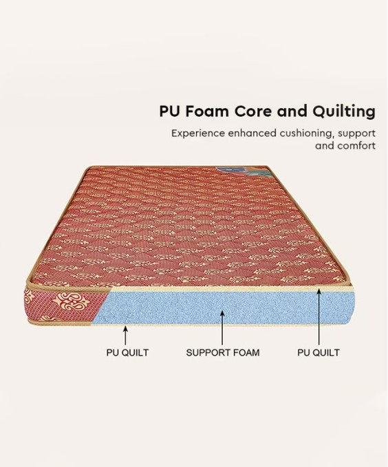 Vurv Single Bed Foam Mattress (72x30x5) (1-Year Warranty, PU Foam)