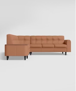 Orbit L Shape LH Sofa (Synthetic Leather, Toffee)