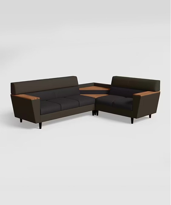 Vertex L Shape RH Sofa (Pebble + Dark Grey Color)