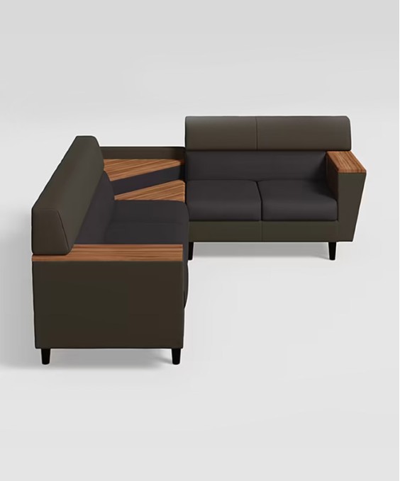 Vertex L Shape RH Sofa (Pebble + Dark Grey Color)