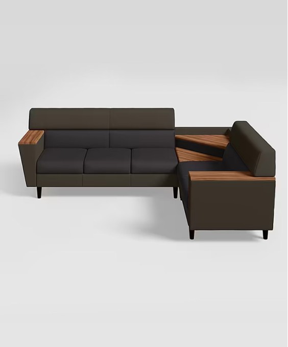 Vertex L Shape RH Sofa (Pebble + Dark Grey Color)