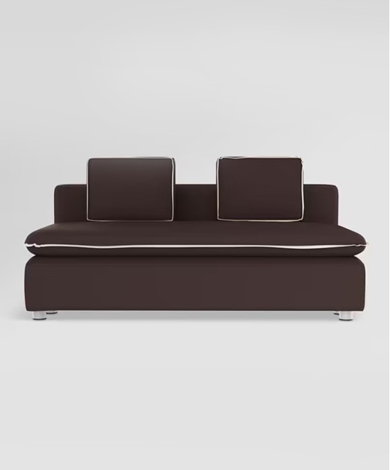 Windsor 2-Seater Fabric Sofa Bed (1-Year Warranty, Engineered Wood, Brown)