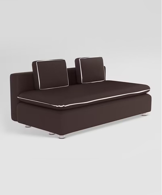 Windsor 2-Seater Fabric Sofa Bed (1-Year Warranty, Engineered Wood, Brown)