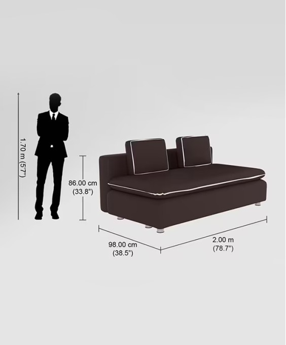 Windsor 2-Seater Fabric Sofa Bed (1-Year Warranty, Engineered Wood, Brown)