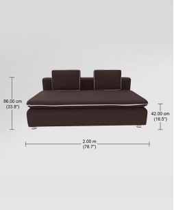 Windsor 2-Seater Fabric Sofa Bed (1-Year Warranty, Engineered Wood, Brown)
