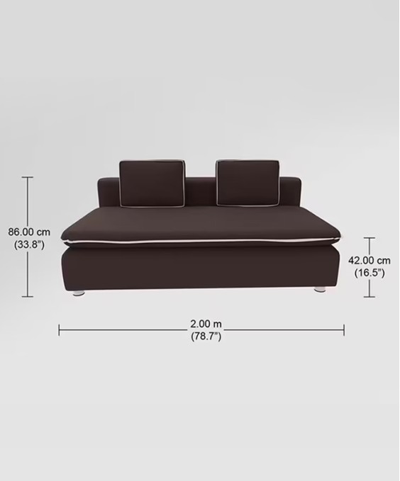 Windsor 2-Seater Fabric Sofa Bed (1-Year Warranty, Engineered Wood, Brown)