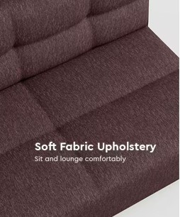 Suez 2 Seater Fabric Sofa (3 Year Warranty, Fabric, Brown)