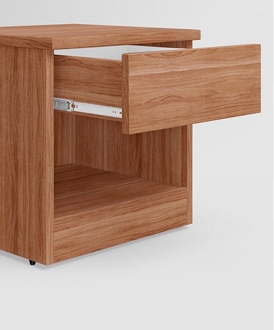 Alina Engineered Wood Bedside Table (1 Year Warranty, Walnut, Particle Board)