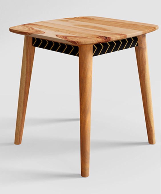 Cesar Corner Table (Sheesham, Walnut Color)
