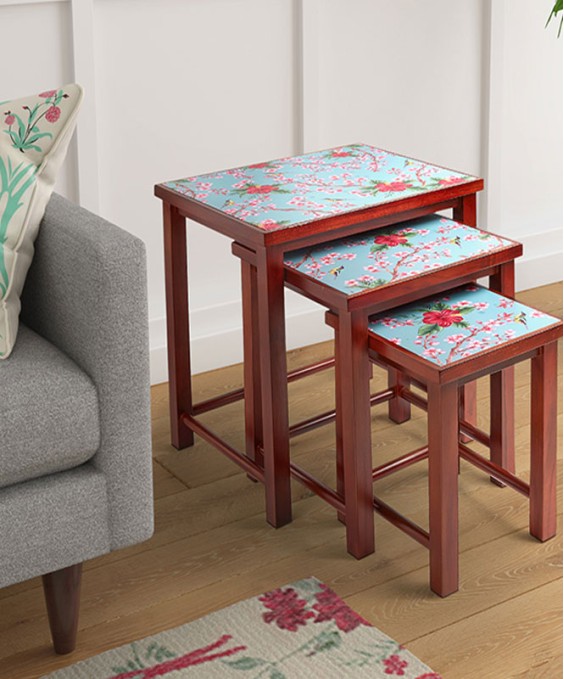 India Circus Perching Floral Paradise Nesting Table (By Krsnaa Mehta)