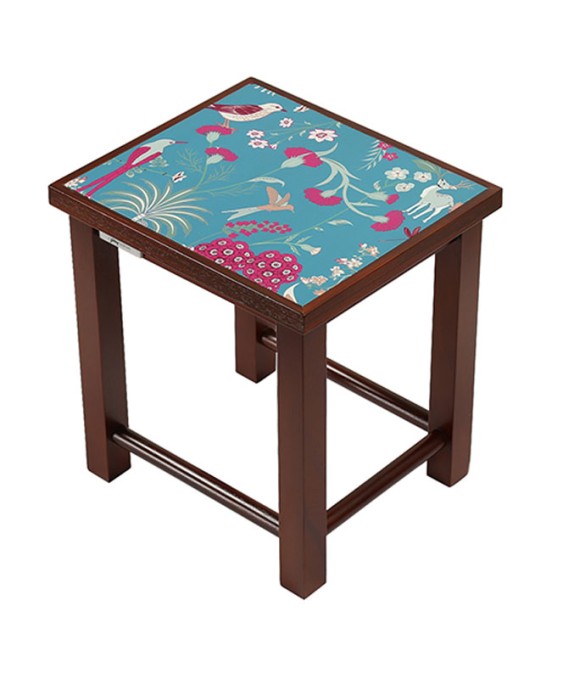India Circus Teal Floral Galore Nesting Table (By Krsnaa Mehta)