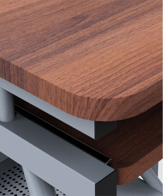 Caliber 203 Computer Table (Yellow Walnut Color)