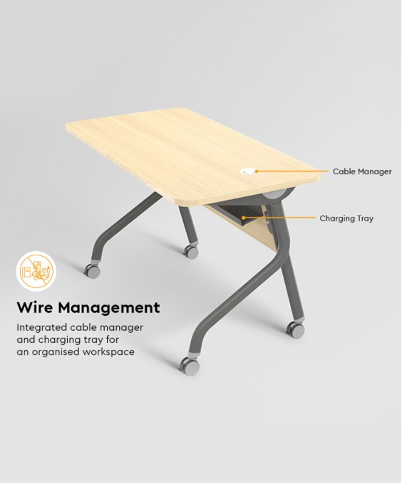 Fold - WFH Mobile Table (Siam Teak Color)